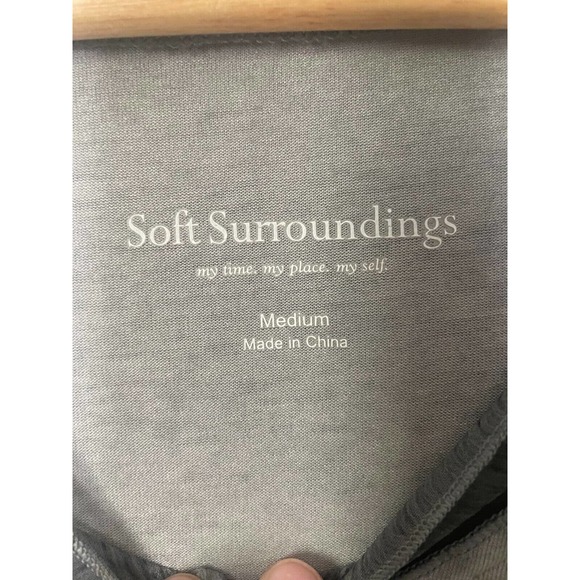 Soft Surroundings Tunic Top Artsy Womens Draped 3/4 Sleeve Soft Knit Shirt Med - Picture 6 of 8